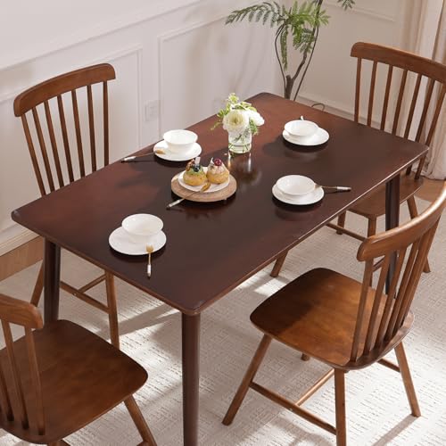 47.2-Inch Bamboo Dining Table, Mid-Century Modern Rectangular Kitchen Desk
