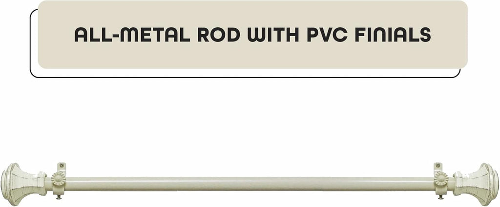 Achim Home Decor Buono II Decorative Window Curtain Rods - Lightweight, Easy To Install, 48-86 Inches