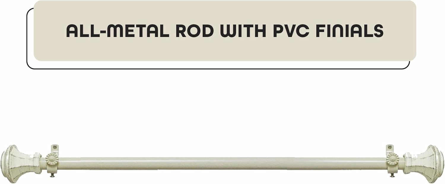Achim Home Decor Buono II Decorative Window Curtain Rods - Lightweight, Easy To Install, 48-86 Inches