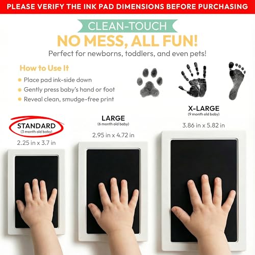 Inkless Baby Handprint & Footprint Ink Pad - Mess-Free Newborn Keepsake Kit