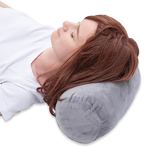 Round Velvet Bolster Pillow for Neck, Back & Joint Support - 13" x 6"