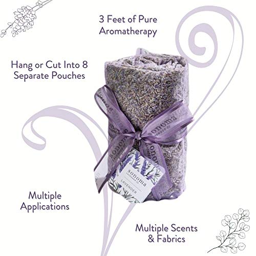 Natural Dried Lavender Sachet Strip - 8-Pocket Hanging Air Freshener