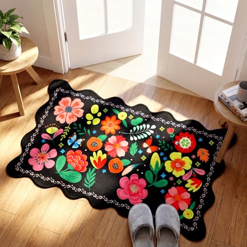 3-Piece Floral Kitchen Rug Set, Washable Boho Farmhouse Area Mats
