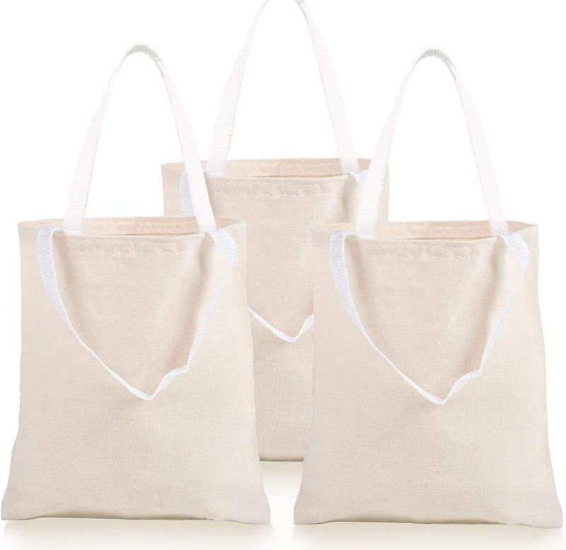 GiftExpress 12-pack 13” x 11" W Natural Color Canvas Tote Bag/DIY Craft Bags/Grocery bags (12 Pack)
