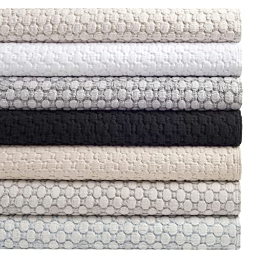 King Blue Solid Cotton Matelassé Coverlet | Soft & Durable