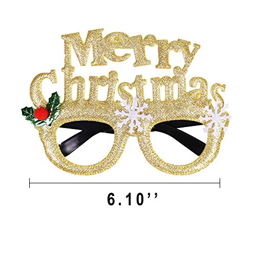 12-Piece Christmas Party Glasses Set for Kids Holiday Photo Booth Props