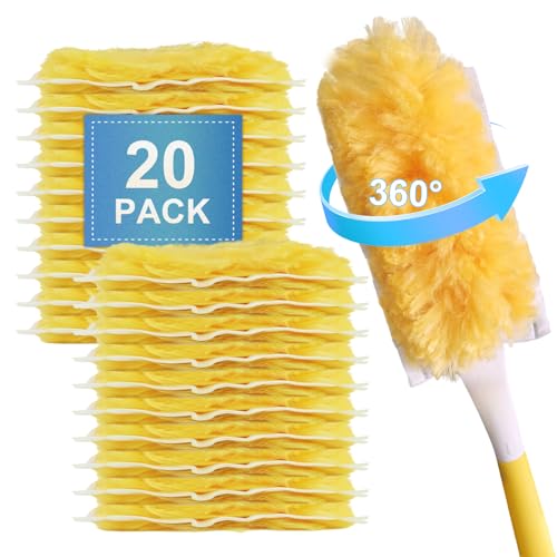 20-Pack 360° Heavy Duty Disposable Duster Refills for Multi-Surface Cleaning