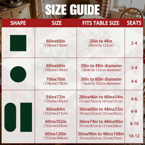 OwBgsdh 60x102 Oval Poinsettia Christmas Tablecloth - Waterproof, Wrinkle-Resistant Linen