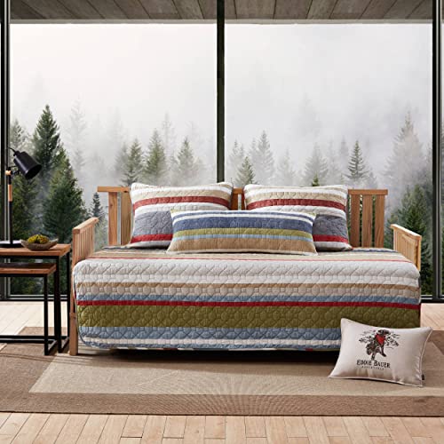 4-Piece Cotton Daybed Cover Set - All-Season Quilted Lodge Bedding