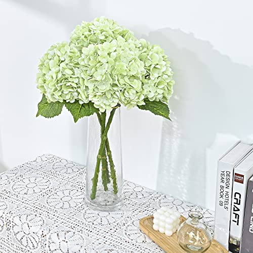 21" Real Touch Hydrangea Artificial Flowers - 3 Pcs Latex Faux Floral Arrangements for Home Decor, Weddings, and Parties