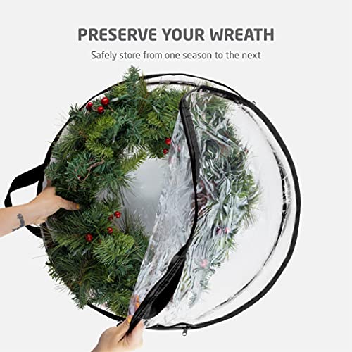 2 Pack 24 Inch Christmas Wreath Storage Bag Waterproof Container