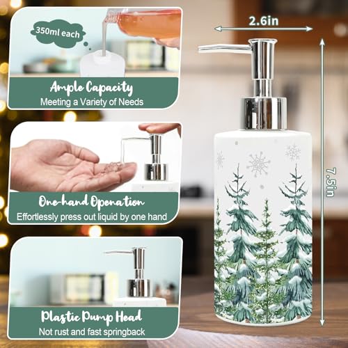 Green Christmas Tree Glass Soap Dispenser with Pump, 350ml - JarThenaAMCS