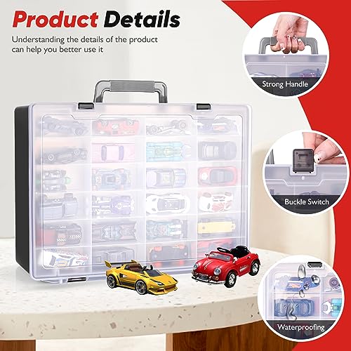 72-Compartment Toy Organizer Case with 3 Layers of Removable Trays