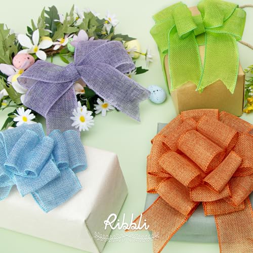 Orange Wired Burlap Ribbon - 2 Inch x 10 Yards for Wreaths & Bows