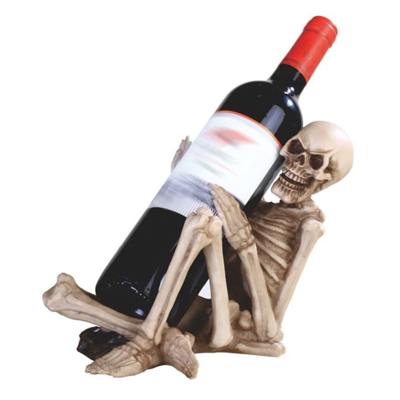 ICE Armor Skull Decorative Wine Rack Bottle Holder, Wine Rest Statue, Home Decor Wine Display Table Centerpiece for Tabletops and Counters, Wine Lovers Housewarming Gift