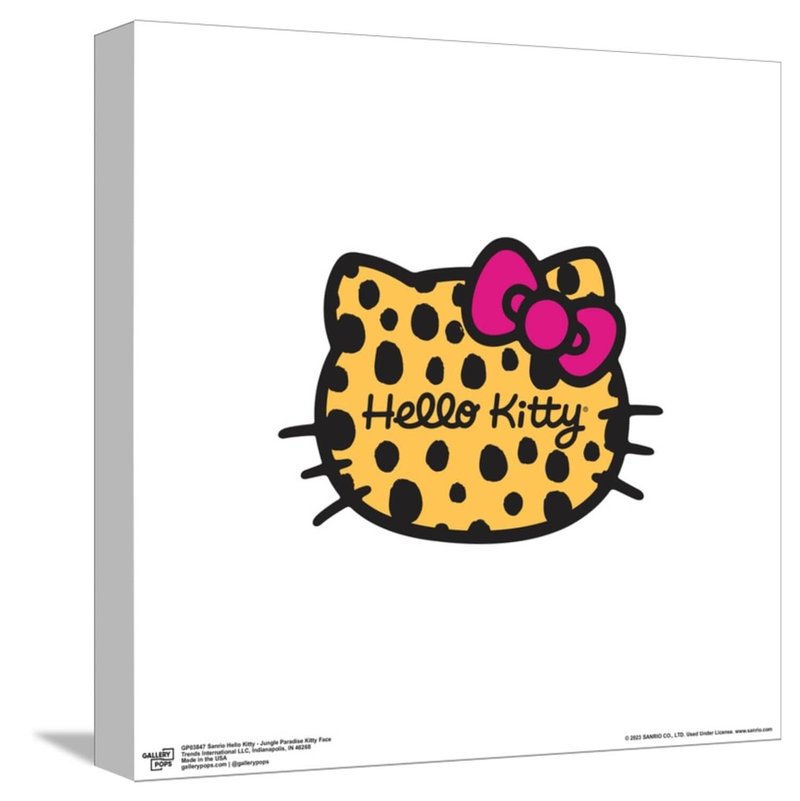Trends International Gallery Pops Sanrio Hello Kitty - Jungle Paradise Kitty Face Canvas Wall Art Wall Poster, 12.00" x 12.00", Stretched Canvas
