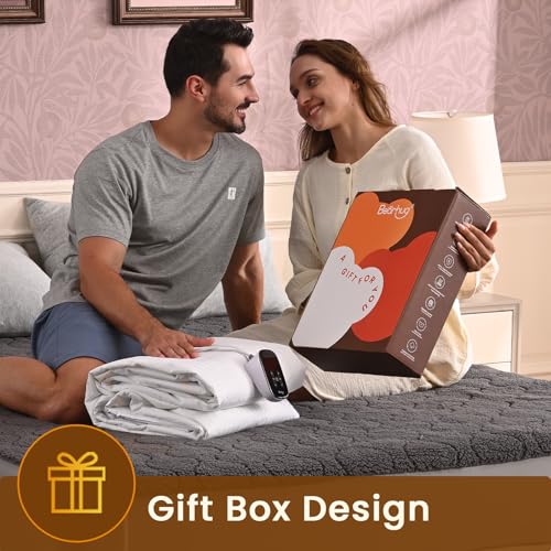 Electric Heated Mattress Pad King Size with Dual Control - 78"x80" Sherpa Bed Warmer