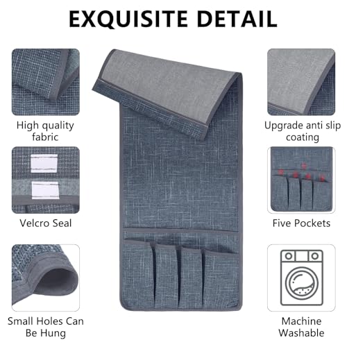 Non-Slip Couch Armrest Organizer with 5 Pockets for Remote and Essentials