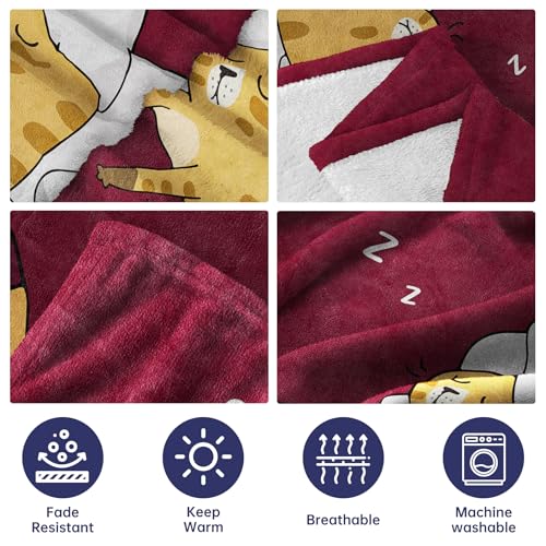 60x50 Mom Gifts Blanket from Daughter or Son - Burgundy Cozy Nap Blanket