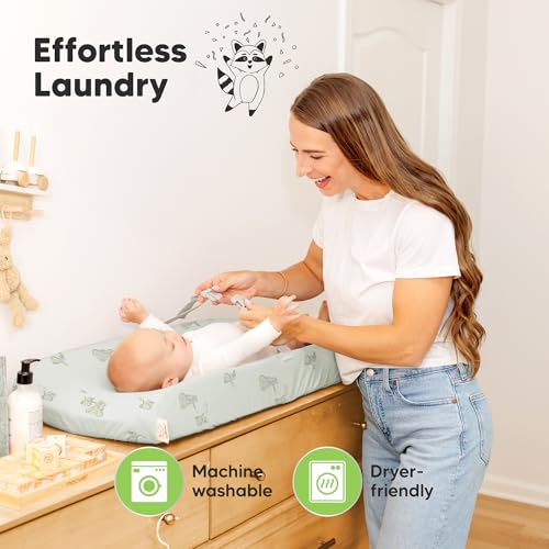 Organic Cotton Changing Pad Covers 2-Pack 34x18 Soft Fitted Sheets