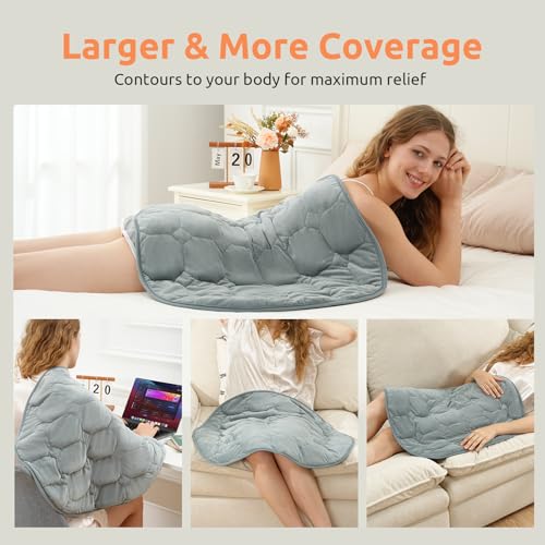Weighted Heating Pad 24x29 XL Electric Heat Therapy for Back and Shoulders
