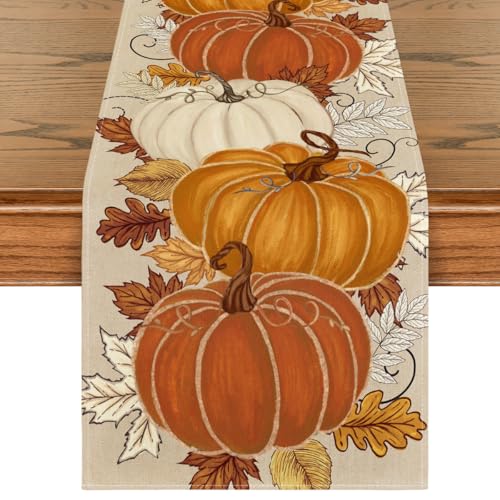 Artoid Mode 13x60 Inch Fall Table Runner - Orange Polyester Home Decor
