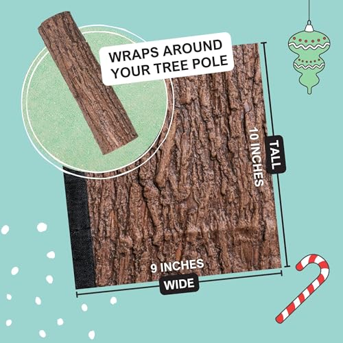 Realistic Wood Bark Wrap Cover for Artificial Christmas Tree Poles