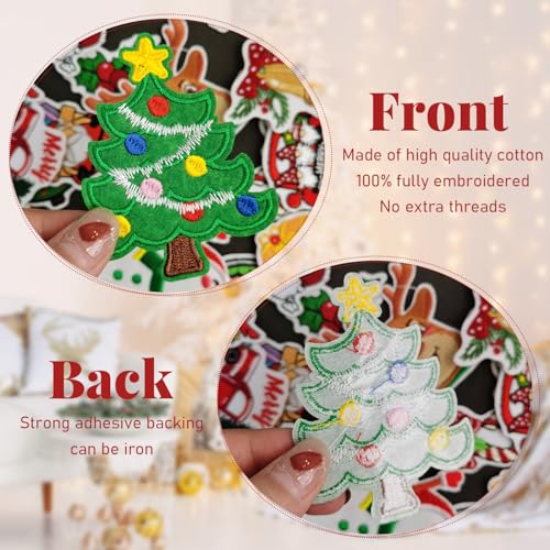 Christmas Iron-On Patches 30PCS - Festive Embroidered DIY Clothing Accessories