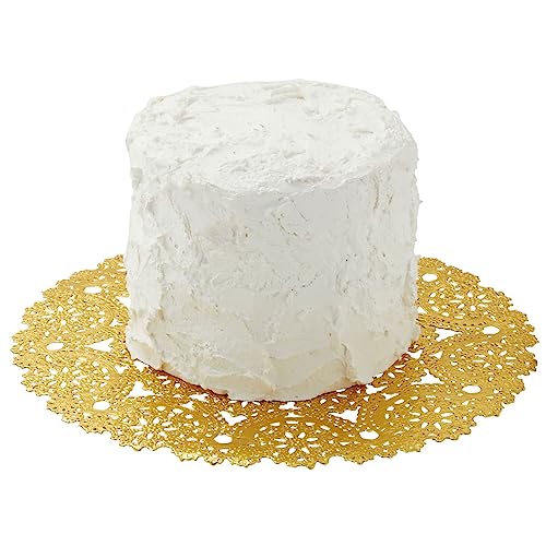 Gold 10 Inch Paper Doilies, 60-Pack Round Lace Placemats for Wedding & Table Decor