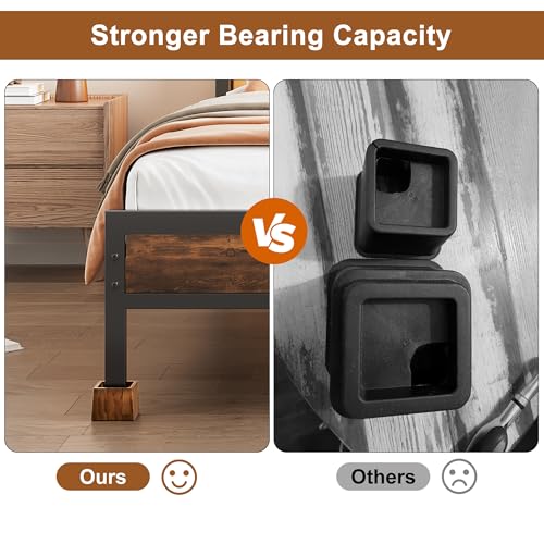 Heavy Duty Bed Risers with Non-Slip Pads - 4 Pack Wooden Lifts
