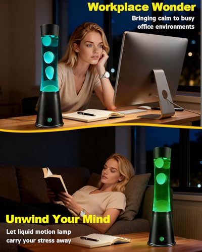 AONESY Liquid Motion Lamp with Remote, 17 Colors & 12H Timer - Modern LED Table Night Light for Bedroom, Office, Dorm, Gift