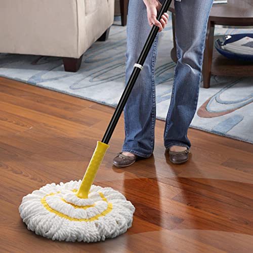 Self-Wringing Microfiber Twist Mop with 57" Long Handle & Scouring Pad