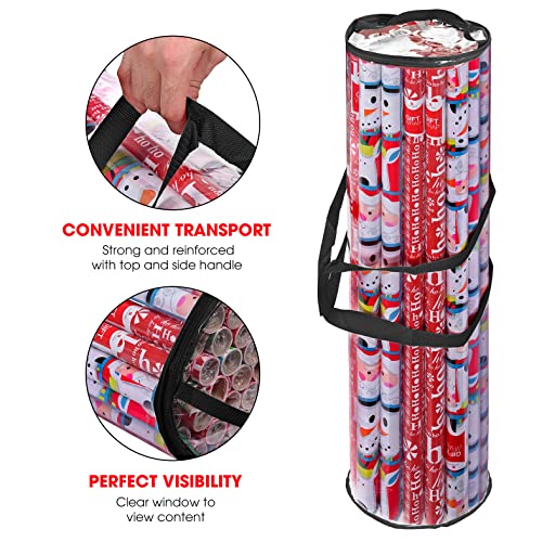 Wrapping Paper Storage Bag Heavy Duty Clear PVC Organizer for 40 Inch Rolls Black