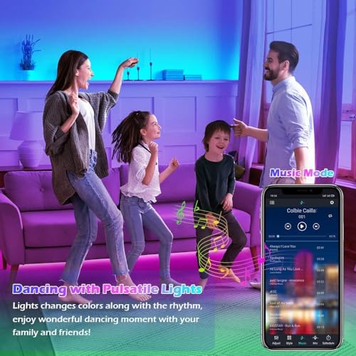 AILBTON 20ft RGB LED Strip Lights Music Sync Color Changing with App & Remote