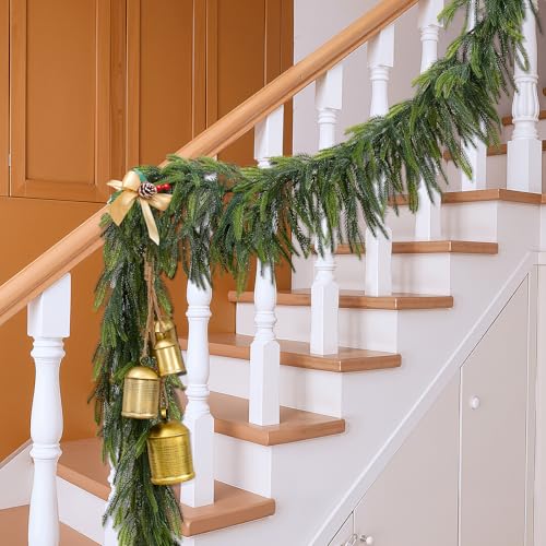 NNG 2 Pack 6Ft Fake Norfolk Pine Garlands - Realistic Indoor & Outdoor Holiday Decor