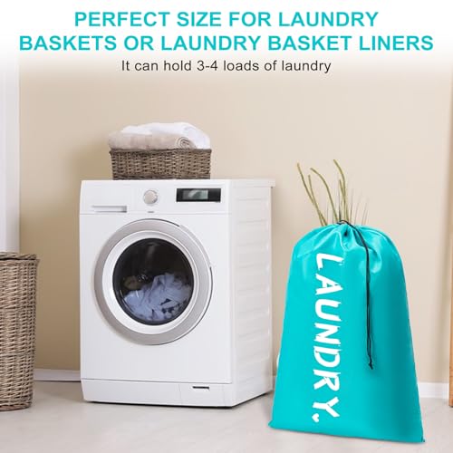 2 Pack Extra Large Laundry Bag, 24" x 36" Heavy Duty Drawstring Travel Sack