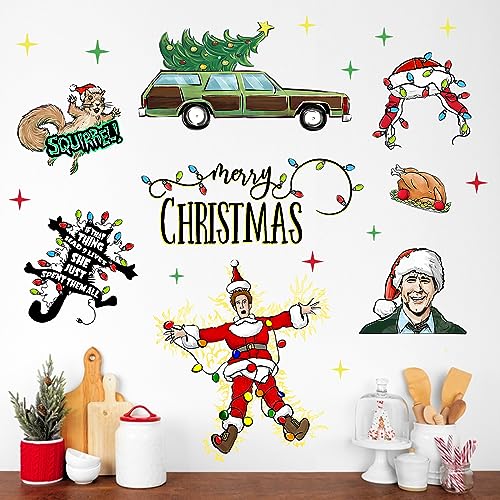 Christmas Vacation Wall Decals Set - Humorous Holiday Wall Stickers for Xmas & Winter Decor
