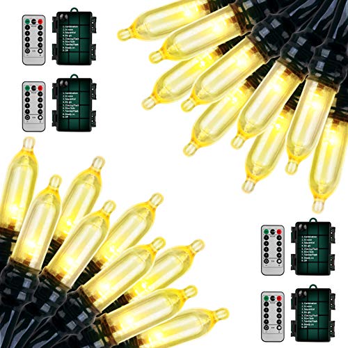 Koxly 18ft Warm White Battery Operated String Lights with Remote & 8 Modes