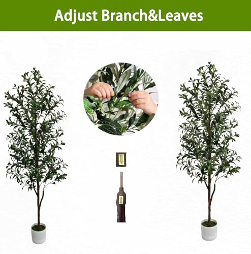 6FT Artificial Olive Tree with Pot - Realistic Faux Plant for Home Decor