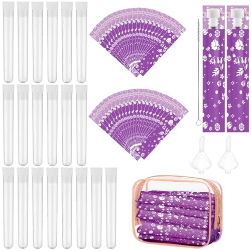 Dapsang Purple Tampon Flask Set - 64 Pcs Discreet Reusable Drink Containers for Events