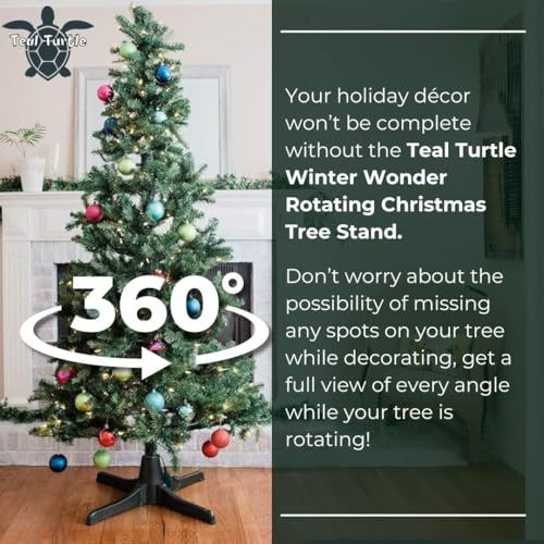 Rotating Christmas Tree Stand for Artificial Trees with Built-In Outlets