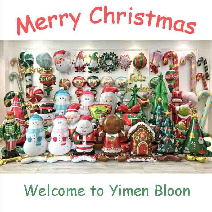 Giant Snowman and Santa Balloon Set - 3 Pcs Christmas Party Balloons with Base