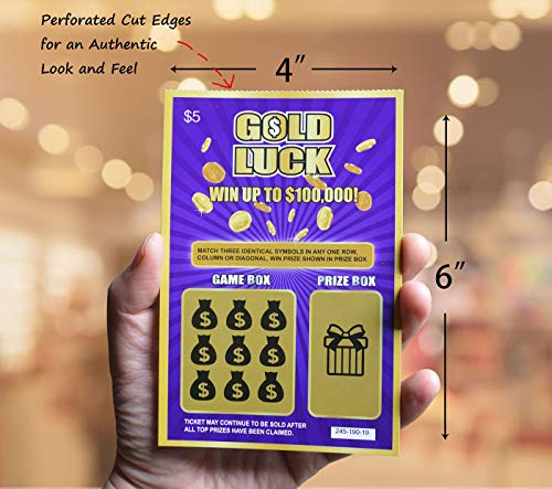 WINGKIND 6-Pack Gold Luck Pregnancy Announcement Fake Lottery Scratch Off Tickets