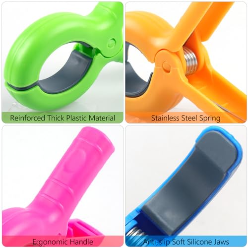8-Pack Large Beach Towel Clips for Beach Chairs, Heavy Duty Jumbo Clips
