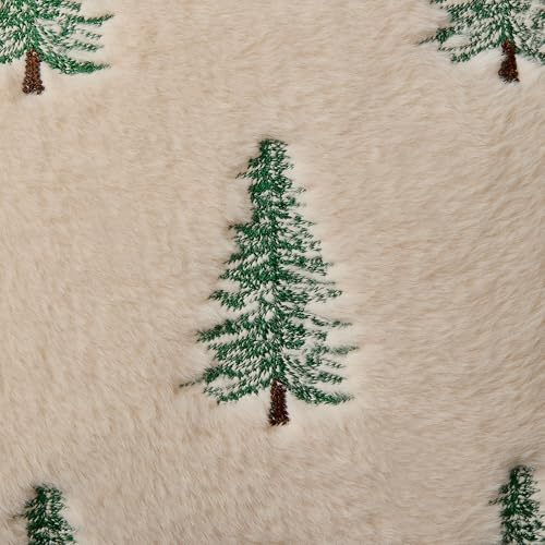 DFXSZ Christmas Pillow Covers Set of 2 18x18 Inches Green Xmas Tree Decor Beige