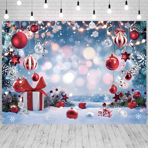 TENCOW 9x6FT Christmas Photo Backdrop Winter Wonderland Vinyl Backdrop 108x72 in