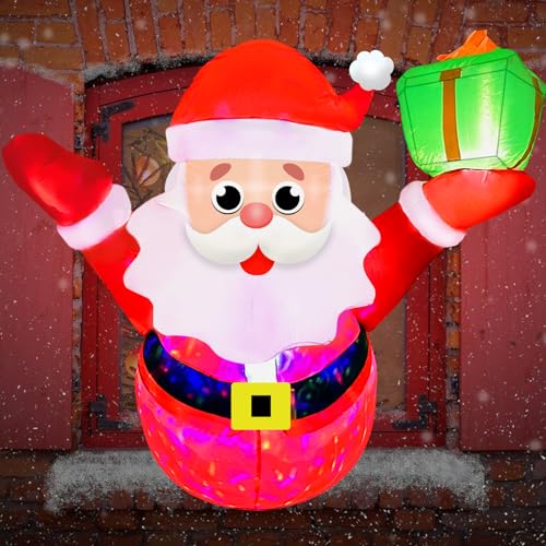 4ft Christmas Inflatable Santa Claus with LED Lights – Outdoor Window Breakout Decor