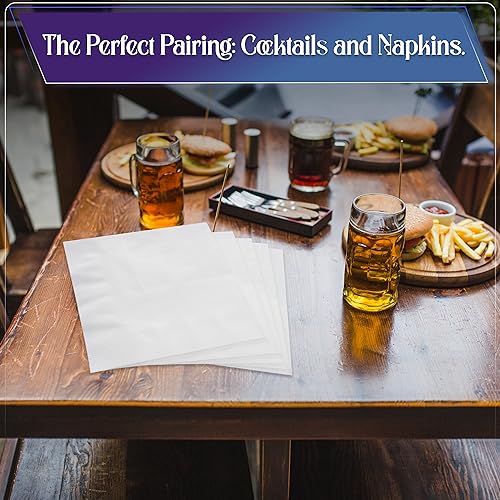 Perfect Stix 1-Ply White Cocktail Napkins - Pack of 500 for Beverages