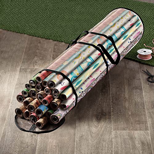 Round Christmas Gift Wrapping Paper Organizer 40 Inch Storage Container