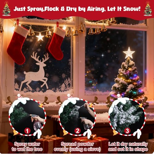 PJT 0.85lb Snow Flocking Powder Self-Adhesive Fake Snow Flock